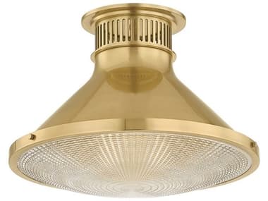 Hudson Valley Highclere 1-Light Aged Brass Flush Mount HVMDS2403AGB