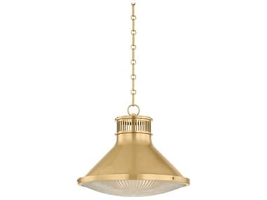 Hudson Valley Highclere 1-Light Aged Brass Pendant HVMDS2405AGB