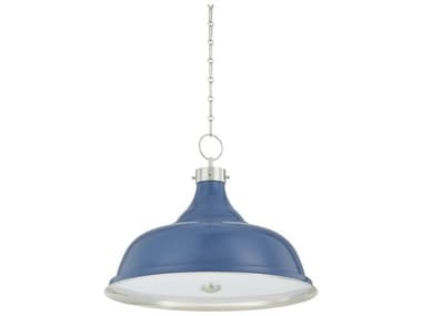 Hudson Valley Painted No. 1 4-Light Polished Nickel Soft French Blue Pendant HVMDS300LPNFBL