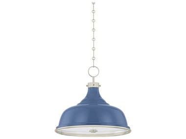 Hudson Valley Painted No. 1 3-Light Polished Nickel Soft French Blue Pendant HVMDS300PNFBL