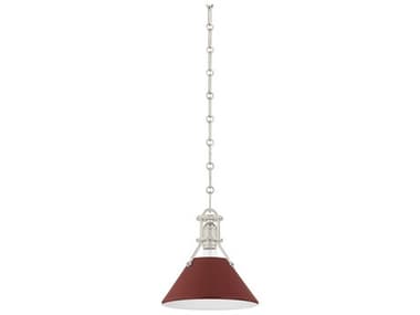 Hudson Valley Painted No. 2 1-Light Polished Nickel Soft Crimson Red Mini Pendant HVMDS351PNCRN