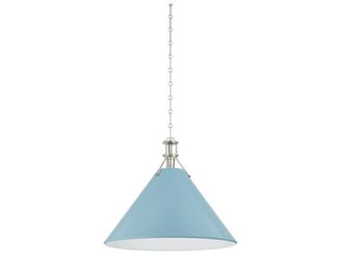 Hudson Valley Painted No. 2 1-Light Polished Nickel Blue Bird Pendant HVMDS352LPNBB