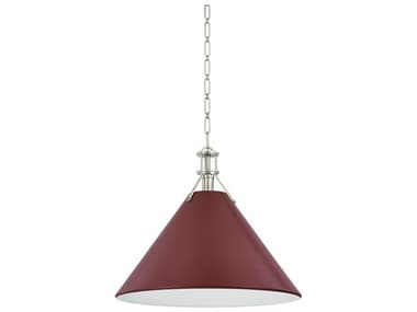 Hudson Valley Painted No. 2 1-Light Polished Nickel Soft Crimson Red Pendant HVMDS352LPNCRN