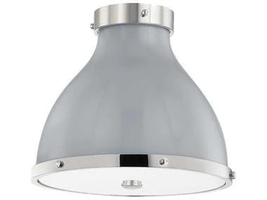 Hudson Valley Painted 12" 2-Light Polished Nickel parma Gray Combo Bell Flush Mount HVMDS360PNPG