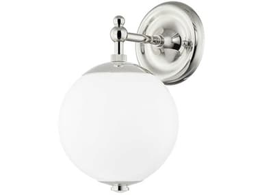 Hudson Valley Sphere 11" Tall 1-Light Polished Nickel Clear Glass Wall Sconce HVMDS702PN