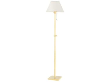 Hudson Valley Leeds 52" Tall Aged Brass Cream Floor Lamp HVMDSL133AGB