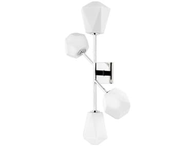 Hudson Valley Tring 4-Light Polished Nickel White Glass LED Wall Sconce HVPI1894104PN