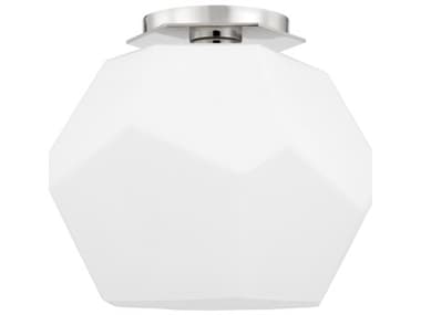 Hudson Valley Tring 10" 1-Light Polished Nickel White Glass Globe Flush Mount HVPI1894501PN