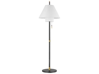 Hudson Valley Glenmoore 66" Tall Aged Brass Black Floor Lamp HVPIL1899401AGBDB
