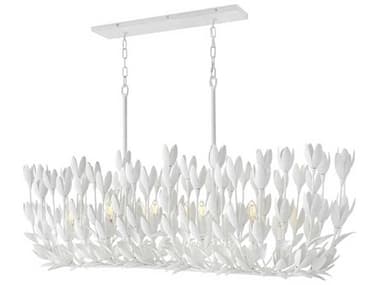 Hinkley Flora 60" 10-Light Textured Plaster White LED Linear Island Pendant HY30015TXP
