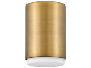Hinkley Cedric 5" 1-Light Lacquered Brass Glass Cylinder Flush Mount HY30071LCB