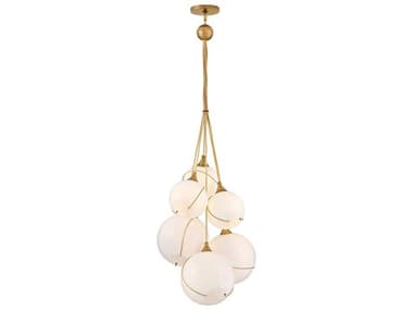 Hinkley Skye 6-Light Heritage Brass Globe Pendant HY30306HBRCO