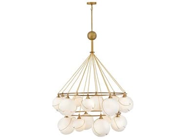 Hinkley Skye 18-Light Heritage Brass Globe Tiered Chandelier HY30308HBRCO