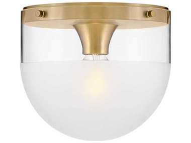 Hinkley Beck 9" 1-Light Lacquered Brass Glass LED Flush Mount HY32081LCB