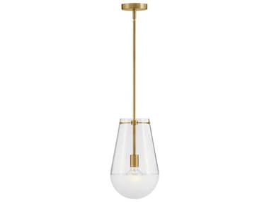 Hinkley Beck 9&quot; 1-Light Lacquered Brass Glass LED Mini Pendant HY32087LCB
