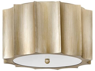Hinkley Gia 14" 2-Light Champagne Gold Glass Round Flush Mount HY34094CPG