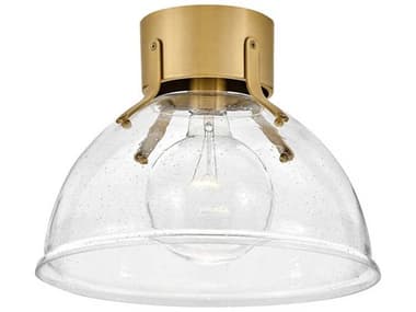 Hinkley Argo 13" 1-Light Heritage Brass Glass Dome Flush Mount HY3481HBCS