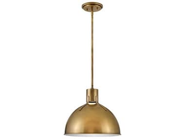 Hinkley Argo 14" 1-Light Heritage Brass LED Bell Dome Pendant HY3487HB