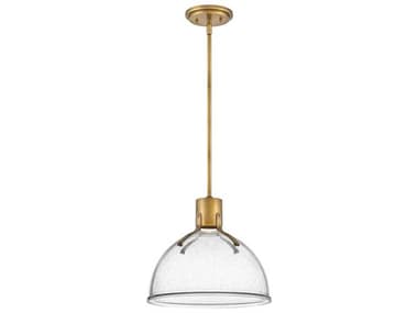 Hinkley Argo 14" 1-Light Heritage Brass Glass LED Dome Pendant HY3487HBCS