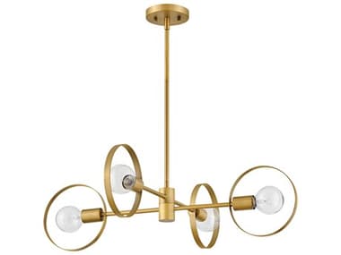 Hinkley Desi 30" Wide 4-Light Lacquered Brass Chandelier HY37294LCB