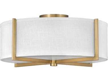 Hinkley Axis 3-Light Heritage Brass Drum Flush Mount HY41708HB