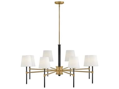 Hinkley Saunders 40" Wide 8-Light Black Lacquered Brass Chandelier HY46956BKLCB
