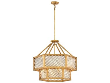 Hinkley Sura 5-Light Distressed Brass Geometric Chandelier HY47464DA