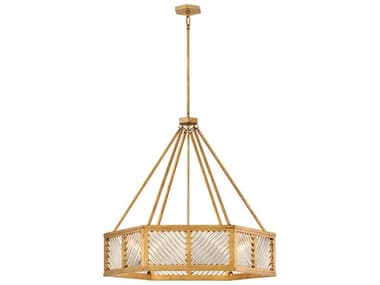 Hinkley Sura 6-Light Distressed Brass Geometric Chandelier HY47466DA