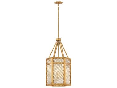 Hinkley Sura 4-Light Distressed Brass Geometric Pendant HY47467DA