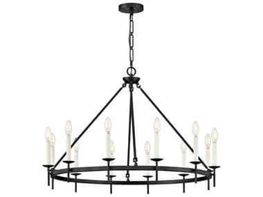 Hinkley Copley 12-Light Black Traditional Candelabra Chandelier HY47476BK