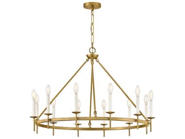 Hinkley Copley 12-Light Lacquered Brass Traditional Candelabra Chandelier HY47476LCB