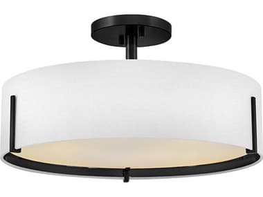 Hinkley Halle 4-Light Black Drum Semi Flush Mount HY47573BK