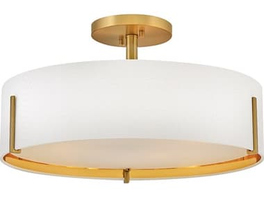 Hinkley Halle 4-Light Lacquered Brass Drum Semi Flush Mount HY47573LCB