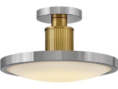 Hinkley Kieran Polished Nickel Lacquered Brass Round Semi Flush Mount HY47593PNLCB