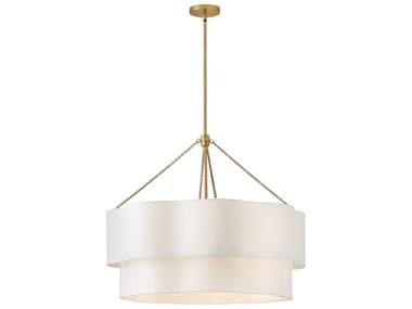 Hinkley Gwen 8-Light Lacquered Brass Drum Tiered Chandelier HY47735LCB