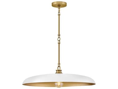 Hinkley Sadie 1-Light Lacquered Brass Chalk White Dome Pendant HY48165LCBCI