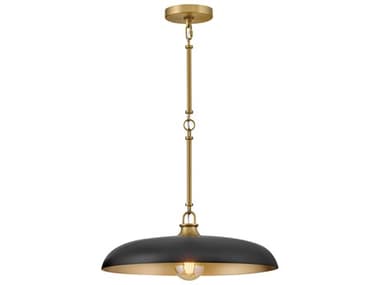 Hinkley Sadie 1-Light Lacquered Brass Black Dome Pendant HY48167LCBBK