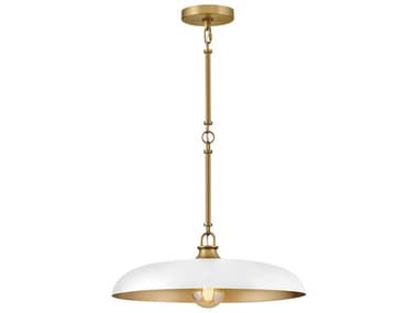 Hinkley Sadie 1-Light Lacquered Brass Chalk White Dome Pendant HY48167LCBCI