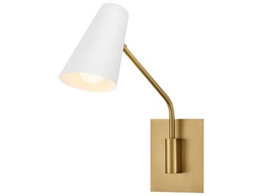 Hinkley Bray 1-Light Lacquered Brass Chalk White Swing Wall Sconce HY48310LCBCI