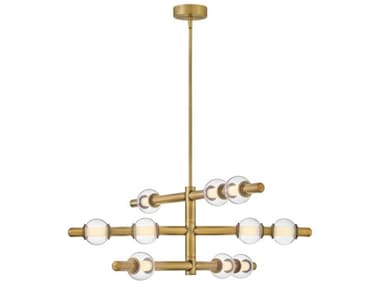 Hinkley Saxon Lacquered Brass Globe Linear Chandelier HY48335LCB