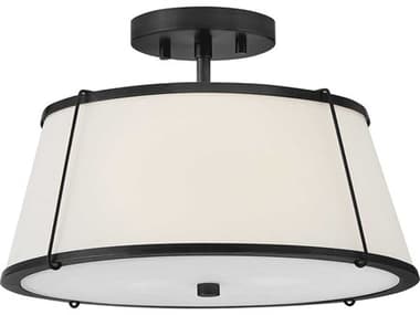 Hinkley Clarke 2-Light Black Drum Semi Flush Mount HY4893BK