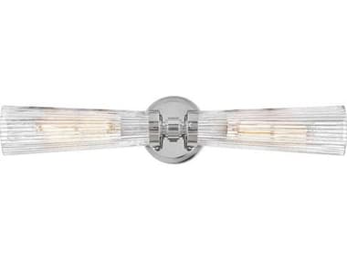 Hinkley Jude 24" Wide 2-Light Polished Nickel Glass Vanity Light HY50092PN
