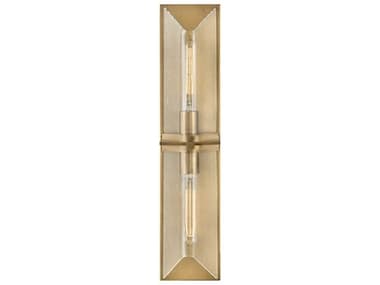 Hinkley Astoria 24" Tall 2-Light Heritage Brass Glass Wall Sconce HY50712HB