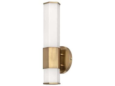 Hinkley Facet 14&quot; Tall Heritage Brass White Glass LED Wall Sconce HY51150HB