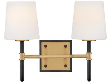 Hinkley Saunders 2-Light Black Lacquered Brass Vanity Light HY56952BKLCB