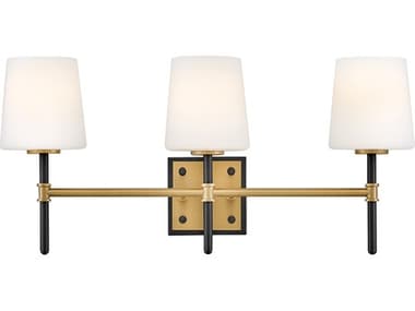 Hinkley Saunders 3-Light Black Lacquered Brass Vanity Light HY56953BKLCB