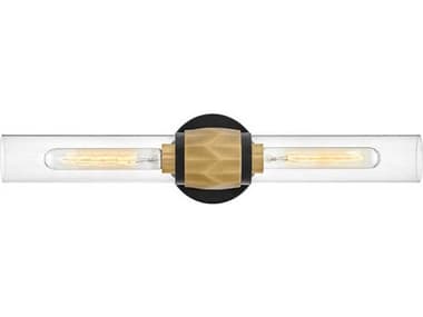 Hinkley Ellison 22" Wide 2-Light Black Heritage Brass Glass LED Vanity Light HY57082BKHB