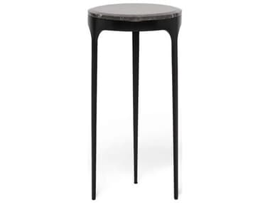 Interlude Home Camilla Round Marble Matte Black Wyndham Grey End Table IL115605