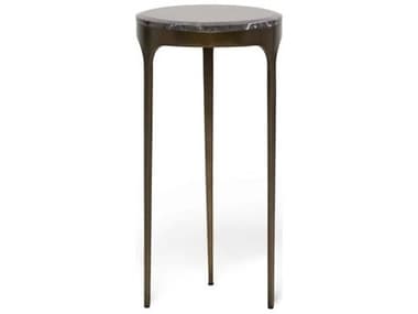 Interlude Home Camilla Round Marble Antique Bronze Wyndham Grey End Table IL115606