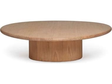 Interlude Home Tinsley Round Wood Husk Coffee Table IL115626